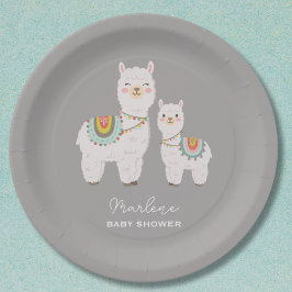 Schattige Boho Llama baby shower Papieren Bordje