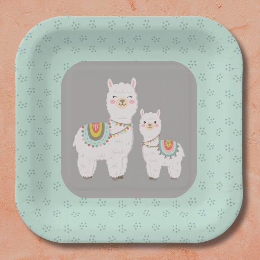 Schattige Boho Llama baby shower Papieren Bordje