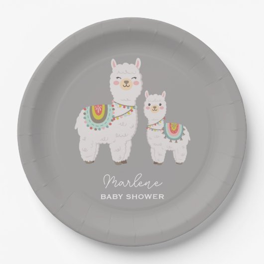 Schattige Boho Llama baby shower Papieren Bordje (Voorkant)