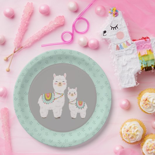 Schattige Boho Llama baby shower Papieren Bordje (Feest)