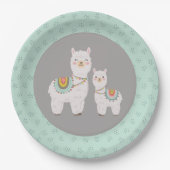 Schattige Boho Llama baby shower Papieren Bordje (Voorkant)