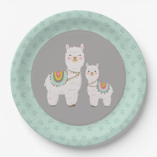 Schattige Boho Llama baby shower Papieren Bordje