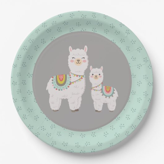 Schattige Boho Llama baby shower Papieren Bordje (Voorkant)