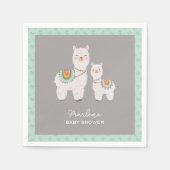 Schattige Boho Llama baby shower Servet (Voorkant)