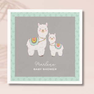Schattige Boho Llama baby shower Servet