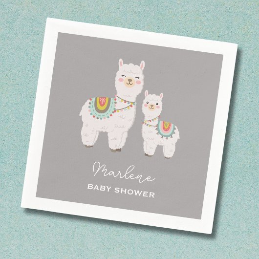Schattige Boho Llama baby shower Servet