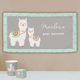 Schattige Boho Llama baby shower Spandoek