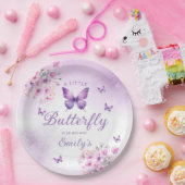 Schattige Boho Modern Vlinder bloemig meisje baby Papieren Bordje (Feest)