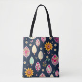 Schattige boho moderne elegante bloemige retro sti tote bag (Voorkant)