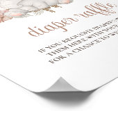 Schattige Boho Olifant Baby shower Luier Raffle Te Poster (Hoek)