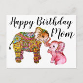 Schattige Boho Olifant Gefeliciteerd Moeder Briefkaart (Voorkant)