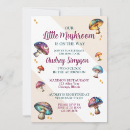 Schattige boho paddenstoelen Baby Shower Kaart