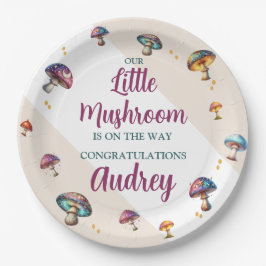 Schattige boho paddenstoelen Baby Shower Papieren Bordje