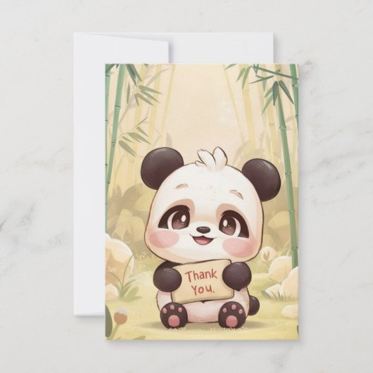 Schattige Boho Panda Bedankkaart (Voorkant)