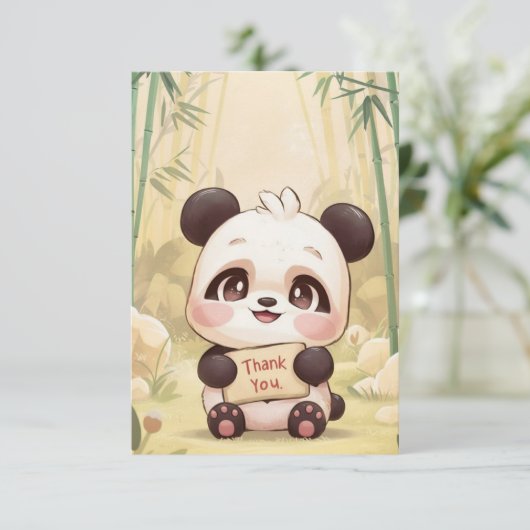Schattige Boho Panda Bedankkaart (Staand voorkant)