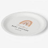 Schattige Boho Pastel Rainbow Baby shower Papieren Bordje (Gekanteld)