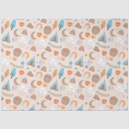 Schattige Boho Pattern op Bruin Tissuepapier