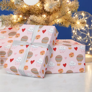 Schattige Boho Pattern op Roze Cadeaupapier