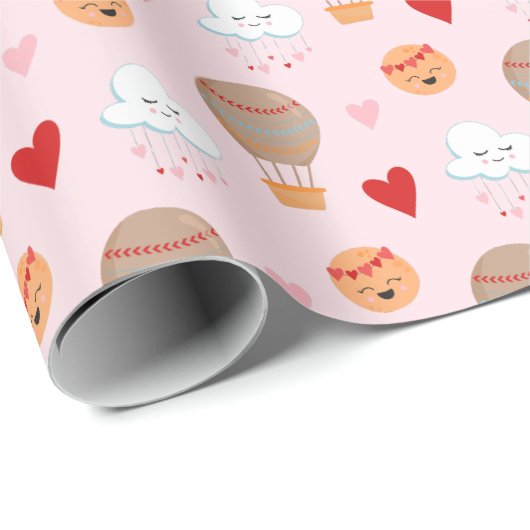 Schattige Boho Pattern op Roze Cadeaupapier (Rol Hoek)