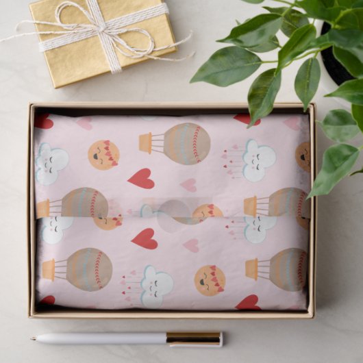 Schattige Boho Pattern op Roze Tissuepapier (Geschenk)