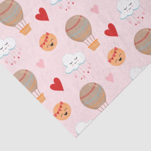 Schattige Boho Pattern op Roze Tissuepapier (Detail)