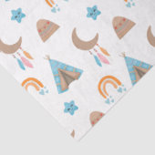 Schattige Boho Pattern op Wit Tissuepapier (Detail)