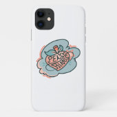 Schattige Boho Perzik Roze Blauw Planet Fruit Case-Mate iPhone Case (Achterkant)
