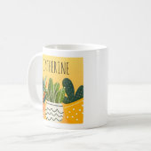 Schattige Boho Potplanten Persoonlijke Plant Liefh Koffiemok (Voorkant links)