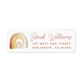 Schattige Boho Rainbow Baby shower retouradres Etiket (Voorkant)