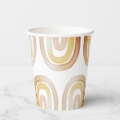 Schattige Boho Rainbow Genderneutraal Baby shower Papieren Bekers (Achterkant)