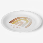 Schattige Boho Rainbow Genderneutraal Baby shower Papieren Bordje (Gekanteld)