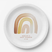 Schattige Boho Rainbow Genderneutraal Baby shower Papieren Bordje (Voorkant)