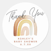 Schattige Boho Rainbow Genderneutraal Baby shower Ronde Sticker (Voorkant)