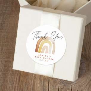Schattige Boho Rainbow Genderneutraal Baby shower Ronde Sticker