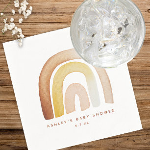 Schattige Boho Rainbow Genderneutraal Baby shower Servet