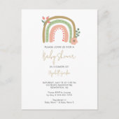 Schattige Boho Regenboog Baby shower Bloemen Aarde Briefkaart (Voorkant)