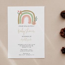 Schattige Boho Regenboog Baby shower Bloemen Aarde Kaart