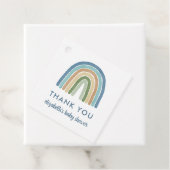 Schattige Boho Regenboog Baby shower Dank u Blauw Bedankjes Labels (In situ)