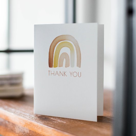 Schattige Boho Regenboog Baby shower Dank u Opmerk Bedankkaart