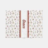 Schattige Boho regenboogpatroon Kinder fleece deke Deken (Voorkant (Horizontaal))