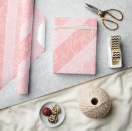 Schattige Boho roze bloemmotief regenboog Cadeaupapier