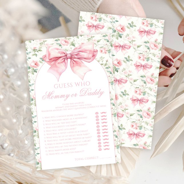 Schattige boho roze strik bloemenbaby meisje douch (Creator heeft geüpload)