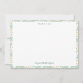 Schattige Boho Sage Daisies Bloemen Custom Baby sh Bedankkaart (Voorkant)