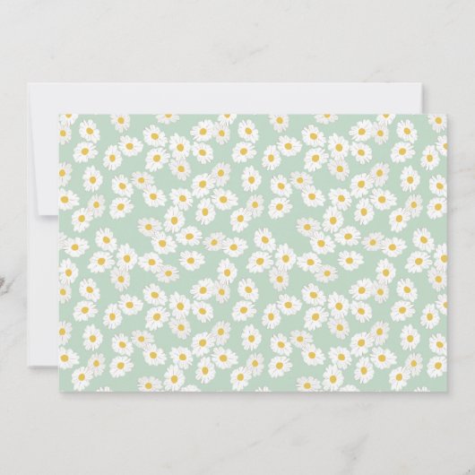 Schattige Boho Sage Daisies Bloemen Custom Baby sh Bedankkaart (Achterkant)