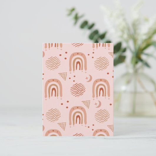 Schattige Boho Seamless Pattern Briefkaart (Staand voorkant)