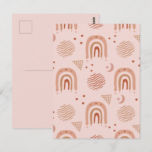 Schattige Boho Seamless Pattern Briefkaart (Voorkant / Achterkant)