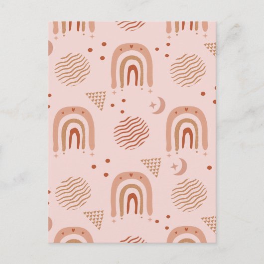 Schattige Boho Seamless Pattern Briefkaart (Voorkant)