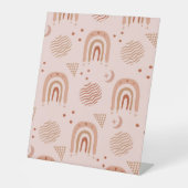 Schattige Boho Seamless Pattern Reclamebord Met Voetstuk (Voorkant)