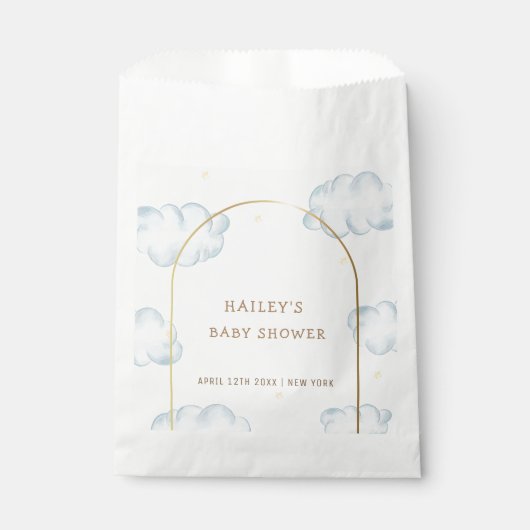 Schattige Boho Star Cloud Arch Boy Baby shower Bedankzakje (Voorkant)