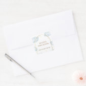 Schattige Boho Star Cloud Arch Boy Baby shower Vierkante Sticker (Envelop)